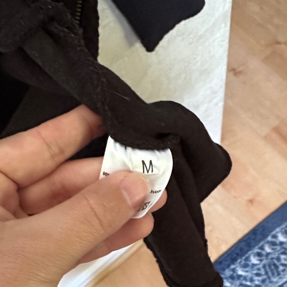 EUC Ganni Black Textured Zip Peplum Blouse sz medium - Picture 3 of 8